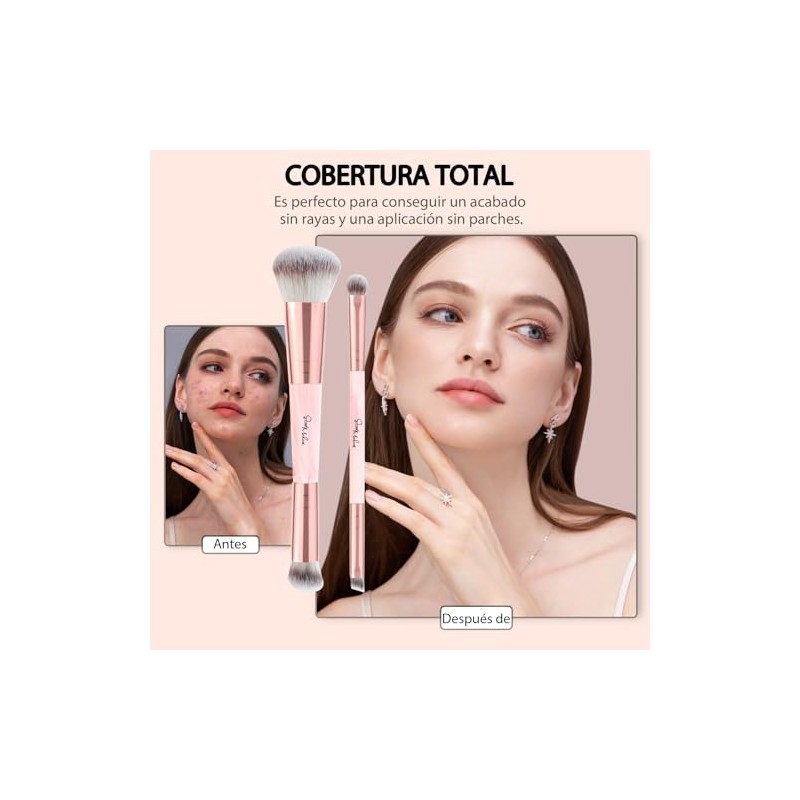 START MAKERS Brochas de Maquillaje de Doble Punta, Set de