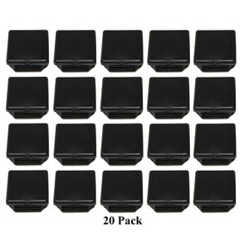 Universal Plastic 1-1/2 inch Black Square Tubing Cap, Finishing Plug, Pipe Tubing End Cap, Durable Chair Glide (20)