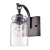 Jojospring Anastasia Antique Black Single Light Wall Sconce with Clear