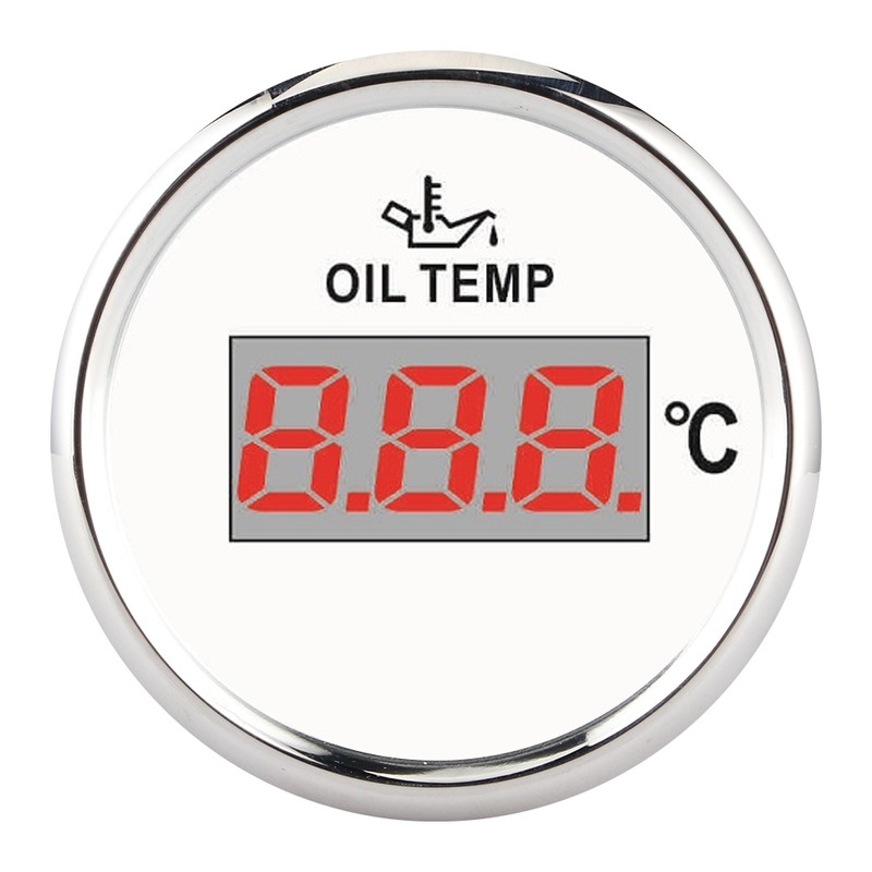 Universal Digital Oil Temperature Gauge 52mm 50‑150℃ W/Red Backlight 12V/24V