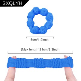 SXQLYH Pack of 6 Large Hair Scrunchies Band Rope Seamless Cotton Stretchy Ponytail Holder Headband for Thick Heavy Long and Curly Hair, No Kinks No Interruption (Blue)