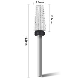 finibir Nail Drill Bits Tungsten Carbide 5 in 1 Nail Drill Bits, 3/32'' Shank Nail Drill Bits for Acrylic Nails, Professional Nail Drill Two Way Rotate Use for Both Left and Right Handed.(XC, Silver)
