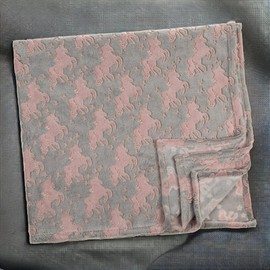 MIJOMA Cuddly Blanket with Photoluminescent Motif - Stylish Blanket with Unique Glow-in-the-Dark Effect - Perfect for Cuddling - Polyester - Colour Grey (Unicorn, 150 x 130 cm)