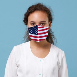 Reusable Non-Medical USA Flag Mask - Set: 5-Pack