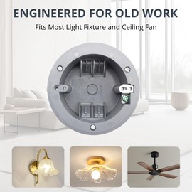 MAKERELE Old Work Electrical 1 Gang Round Outlet Box, 18 Cu.in. PVC Electrical Outlet Plastic Boxes, Old Work Junction Box, 4.25” Dia, ETL, Fire Rated for 2 Hours(12 Pack)