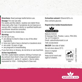 Natures Aid JointEeze Devils Claw 300mg – High Strength Herbal Tablets – Supports Joint Health & Mobility – Vegan, Gluten-Free, Non-GMO – THR Registered Traditional Remedy – 90 Tablets