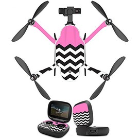 MightySkins Skin Compatible With GoPro Karma Drone headphones wrap cover sticker skins Pink Chevron