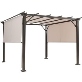 Tangkula 2PCS 16x4 Ft Universal Replacement Canopy for Pergola Structure, Outdoor Shade Canopy Cover, Waterproof Polyester Cover for Durable Use (Cover only) (Beige)