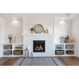 Luxdecor Real Wood Wall Planks - White Shiplap Boards 5" Peel and Stick - 10 Pieces, 12.5 Sq Ft