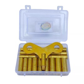 bestbuywholesalers 19 Piece Clock Winding Key Set - All Clock Key brass Set No. 000 to 15 Universal