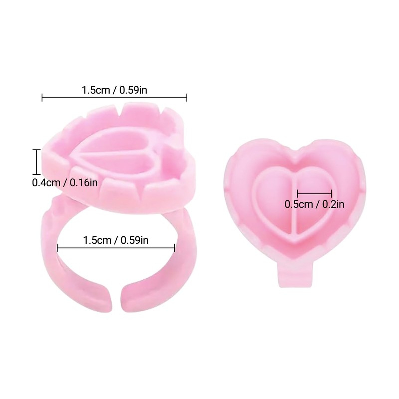 Studio Limited Eyelash Extension Glue Ring (100 PCS) Disposable Heart