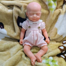 AISITE Reborn Baby Dolls Girl - 18 Inch Full Silicone Baby Girl Eyes Closed, Christmas&Birthday Gifts, Suitable for 3+