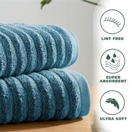 Towelogy Bamboo Hand Towels 1-Pack 50x80 cm Premium Quality Soft and Absorbent Towels for Hotel Spa Bathroom | OEKO-TEX CERTIFIED (1, Blue)