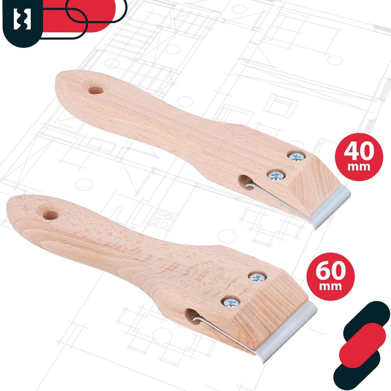 KOTARBAU® Pulling Blade Scraper 40 mm with Wooden Handle for