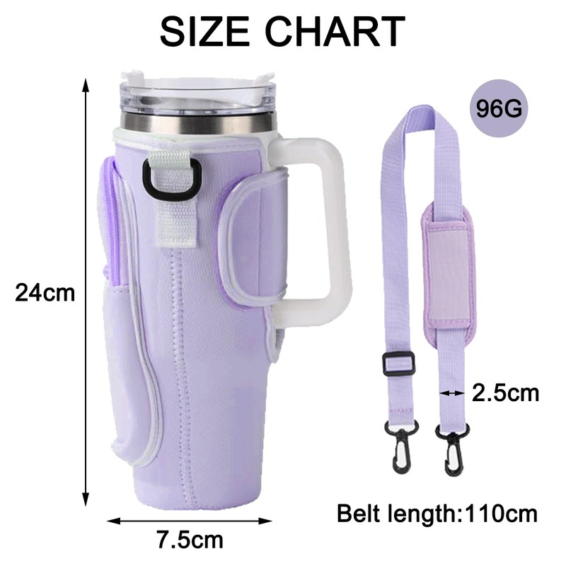 MLPKOI Water Bottle Carrier Bag With 40 Oz Adjustable Shoulder