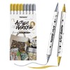 TRANSON 4 Gold and 4 Silver Paint Markers Brush and