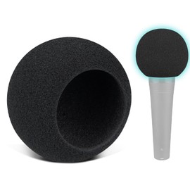 SOULWIT 4Pcs Microphones Pop Filter for Shure SM48/PGA48/PGA58, Protective Mic Cover Windscreen Foam - Black