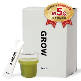 aub GROW オーブグロウ 新処方 8種の食物繊維 5種のオリゴ糖 30包（3タイプ×10包 各7g）1ヶ月分 緑茶フレーバー マルチファイバーミックス 鈴木啓太