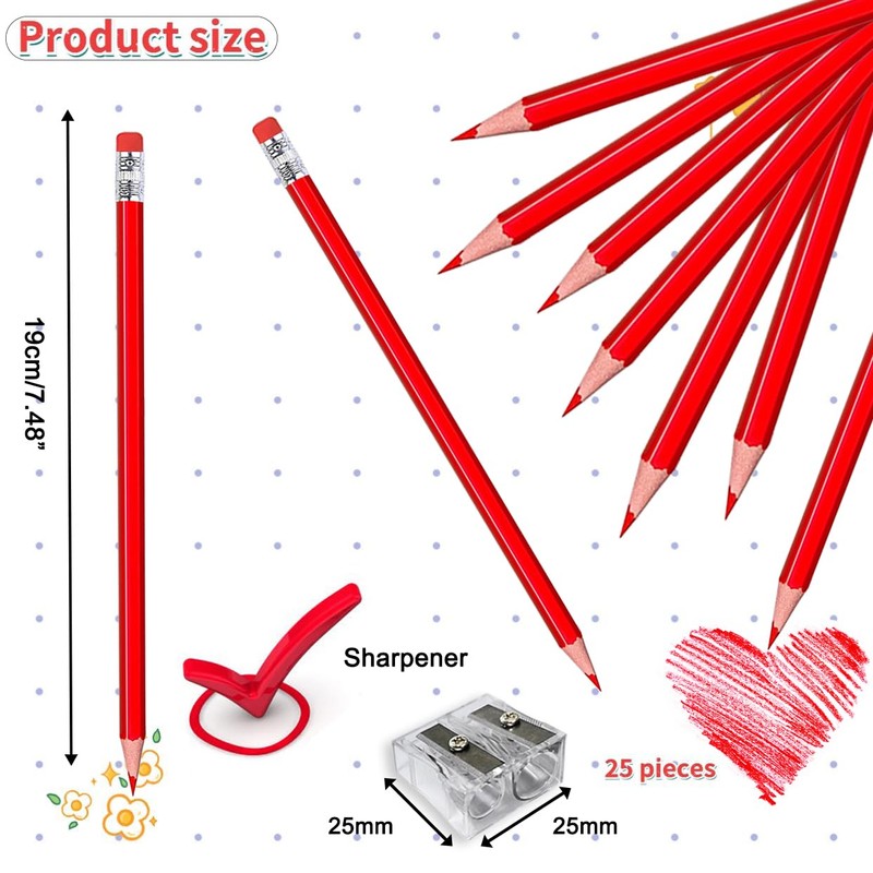 Adhere 25pcs Checking Pencils advertising pencil Erasable Pre-Sharpened #2 HB