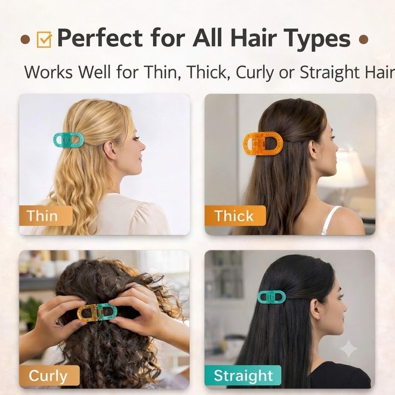 2PCS Magnetic Hair Clips for Women, Strong Hold No Slip,