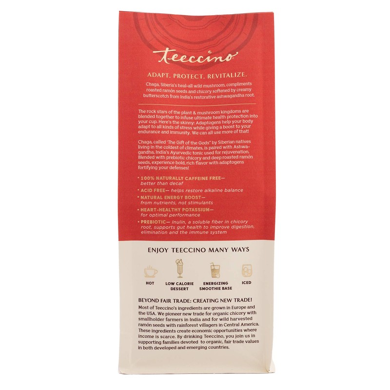Teeccino Chaga Ashwagandha Coffee Alternative - Butterscotch Cream - Organic,