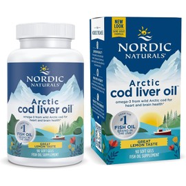  Nordic Naturals Arctic Cod Liver Oil, Lemon - 90 Soft Gels - 750 mg Total Omega-3s with EPA & DHA - Heart & Brain Health, Healthy Immunity, Overall Wellness - Non-GMO - 30 Servings