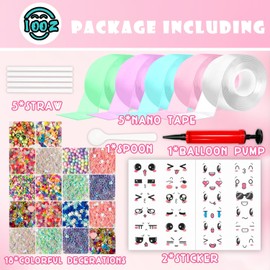 IOOZ Nano Tape Bubble Kit, Color Double Sided Tape Elastic Bubbles DIY Craft Kit, Squishy Ball, Party Favors and Fidget Toys for Girls, Boys, Kids,Christmas Stocking Stuffers, 5PCS