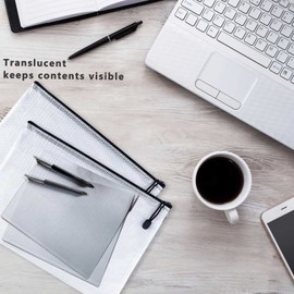 Document Bag Zip A4 + A5 + A6, Pack of 15 Zip Bags, Card Box, Bank Bag, Document Bag, Utensil Bag, Bag with Zip, Suitable for Office School