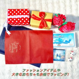 Large Wrapping Bag, Gift Bag, Nonwoven Fabric, 19.7 x 13.8 inches (50 x 35 cm), Set of 2, Present, Gift, Packaging Bag, Candy Celebration Bag (L, 2 pcs, 19.7 x 13.8 inches (50 x 35 cm))
