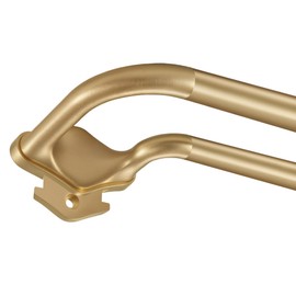 Lwiiom Gold Double Curtain Rods For Windows 36-72 Inch,Heavy Duty Double Curtain Rod with Aluminum Finials and Bracket,Adjustable Double Window Rods For Blackout Or Room Darkening Panels