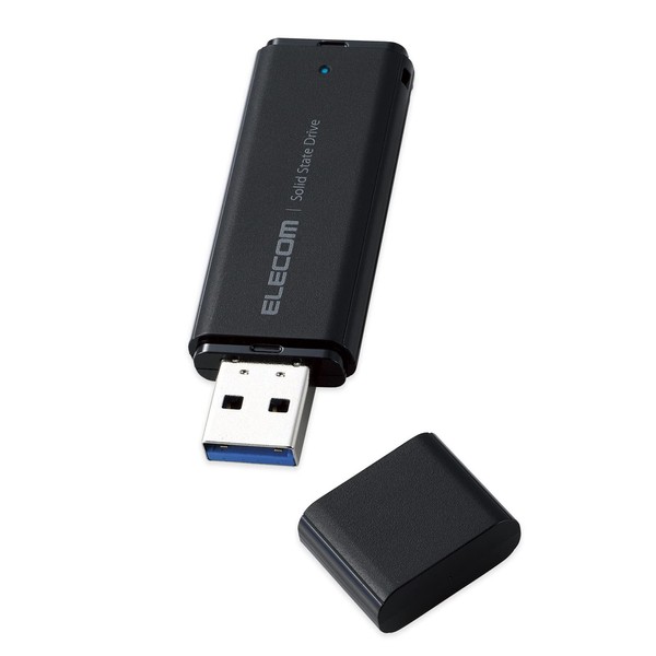 Elecom ESD-EMC1000GBK External SSD 1TB Portable USB 5Gbps / USB 3.2 (Gen2) Small Cap Type Black