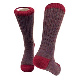 Tey-Art Alpaca Arte Alpaca Wool Designer Socks are Cozy, Warm & Colorful - Quattro Merlot L