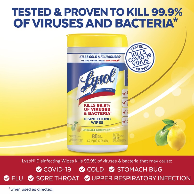 Lysol Disinfectant Wipes, Multi-Surface Antibacterial Cleaning Wipes, For Disinfecting and
