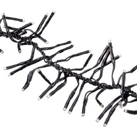 Serie Micro-LED-Lichtergirlande, 384-teilig, Farbe: warm white, 3mm, Kabel: schwarz, ca. 2,3 m Länge, Outdoor, mit Trafo