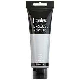 LIQUITEX 16005052 Acrylic Paint, Liquitex Basics B-052, Silver, 4.6 fl oz (118 ml)