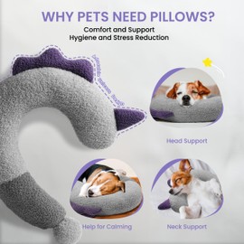 HiPetpy Dog Calming Pillow-Soft Neck Pillow for Dogs, Washable Sleep Pillow