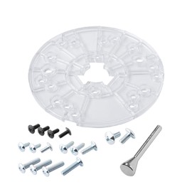 DuBois 51040 Clear Acrylic Dia 6-5/8" Router Base Plate w/Centering Pin, Screws and Multiple Pre Drilled Holes, Fits Porter Cable, Bosch, Craftsman, Dewalt, Hitachi, Makita, Milwaukee, Ryobi
