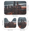 HDESDIS 4Pcs Modern Skyscraper Night Shower Curtain Sets, 4pcs Chicago