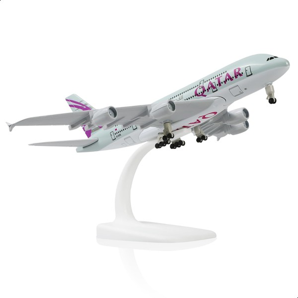 QIYUMOKE A380 Qatar 1/300 Die-cast Metal Airplane Model -A380 Sky