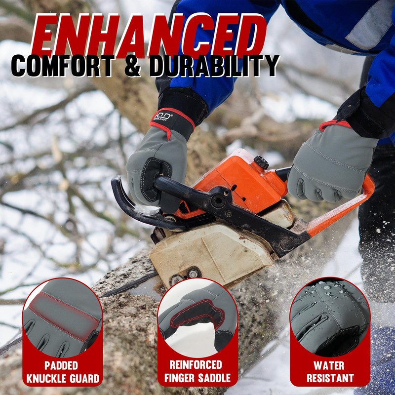 HANDLANDY Thermal Winter Work Gloves, Padded Safety Working Gloves, Cold