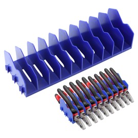 Pliers Organizer Rack 10-Slot Pliers Cutters Organizer Rack with Non-Slip Rubber Base Tool Drawer Toolbox Organizer Keep Pliers Organized in Tool Drawer Fit 3” H(COLOR:Blue)