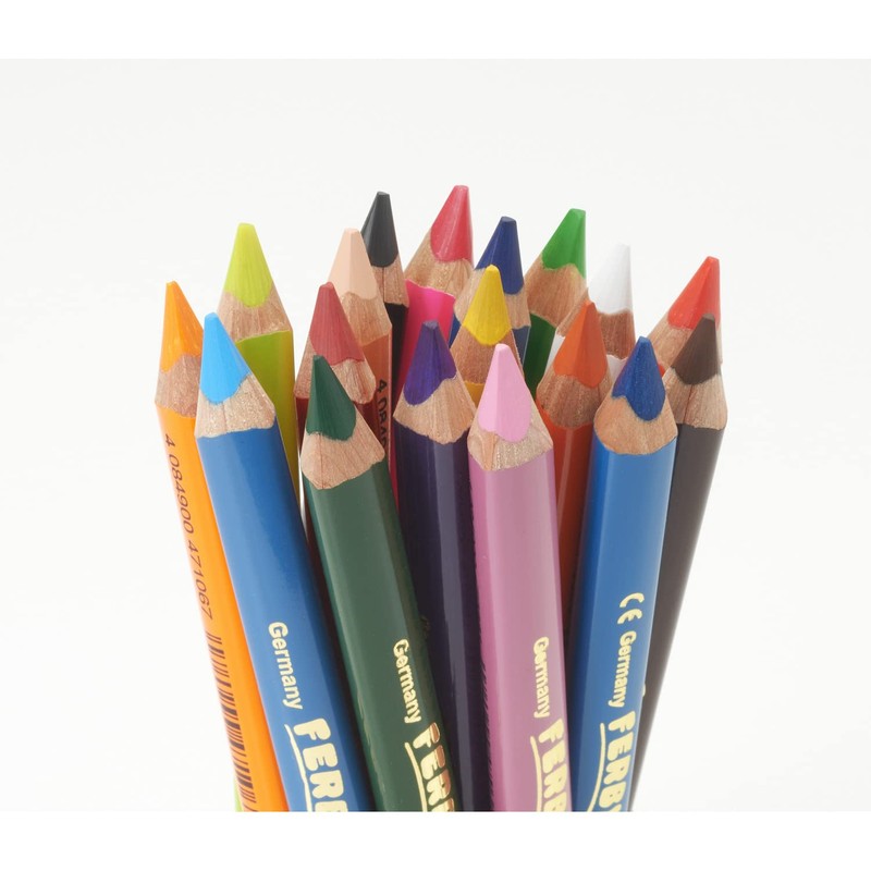 LYRA Ferby Wooden Chunky Coloured Pencils, 18 Pieces in Assorted