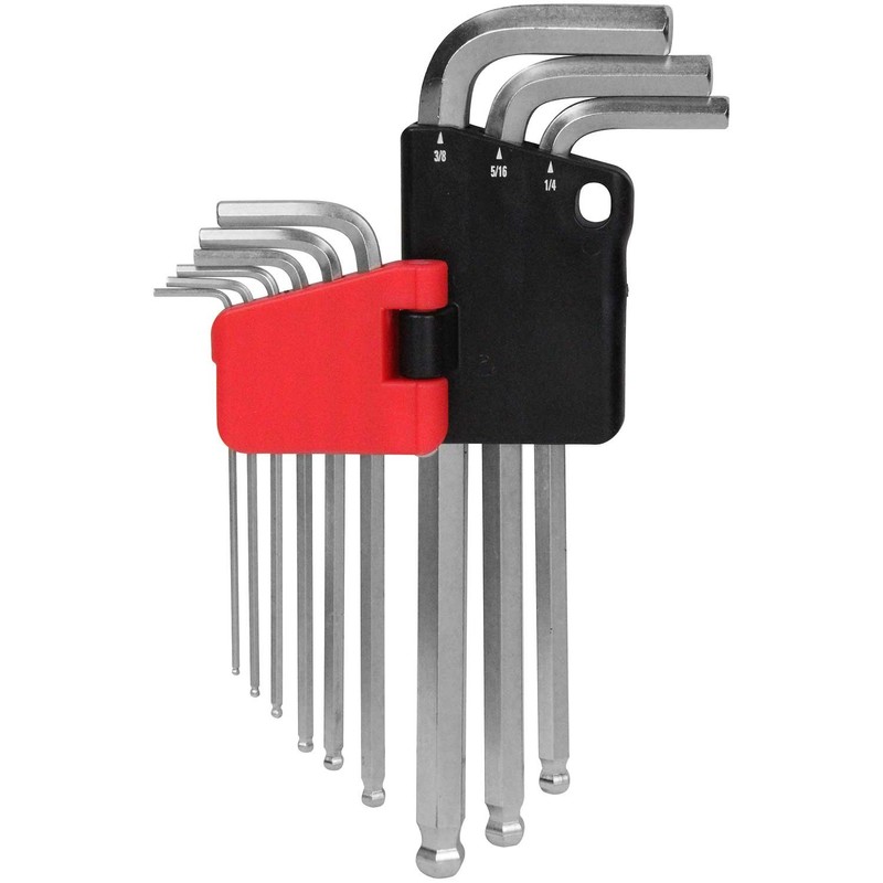 E-Value ELBW09ISL Ball Point Hex Key Set, Semi-Long, 9-Piece Set