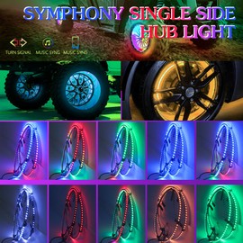 Beatto Single Row 17 inch Dancing Color Wheel Ring Light Kit w/Turn Signal and Braking Functionand Can Controlled by Remote and app Simultaneously with Lock Function (17" 1-Row)
