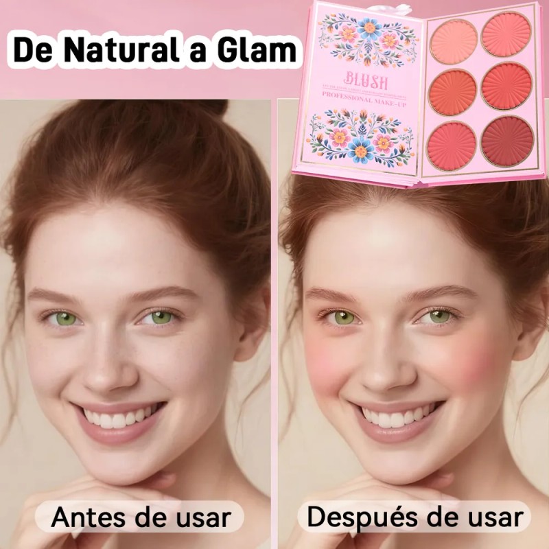 5 En 1 Paleta Sombras, Contorno, Iluminación, Labial Y Rubor