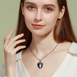 VONALA Guitar Pick Necklace 925 Sterling Silver Guitar Plectrum Pendant Necklaces Musical Jewelry Gift for Women Men Guitarist