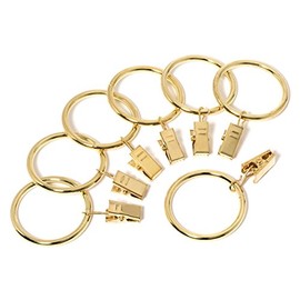 Metal Curtain Clip Rings 2 Inch Interior Diameter Set of 14 (Gold)