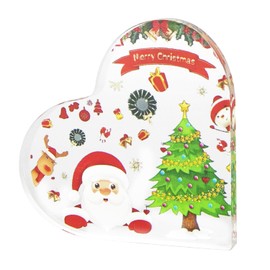 Christmas Decorations Indoor, Acrylic Heart Shaped Christmas Tabletop Decoration Christmas Decor for Table Office Desk Mantle Shelf Plaque Gifts for Women Girls Family Friends Colleagues Y7SDXXBJ