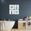 VANSEEING Nautical Wall Art Beach Themed Anchor Lighthouse Bathroom Decor