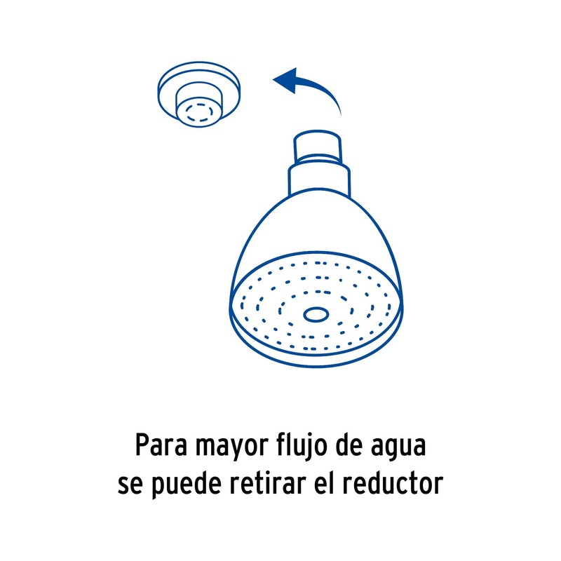 Foset Aqua R-509, Regadera cónica, 2-1/2" con brazo y chapetón,